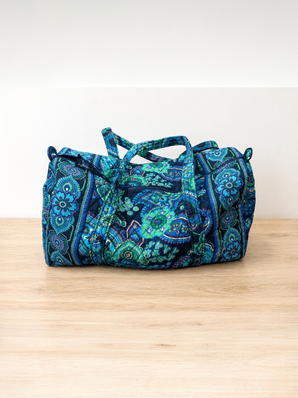 Vera Bradley Blue & Teal Paisley Quilted Duffel